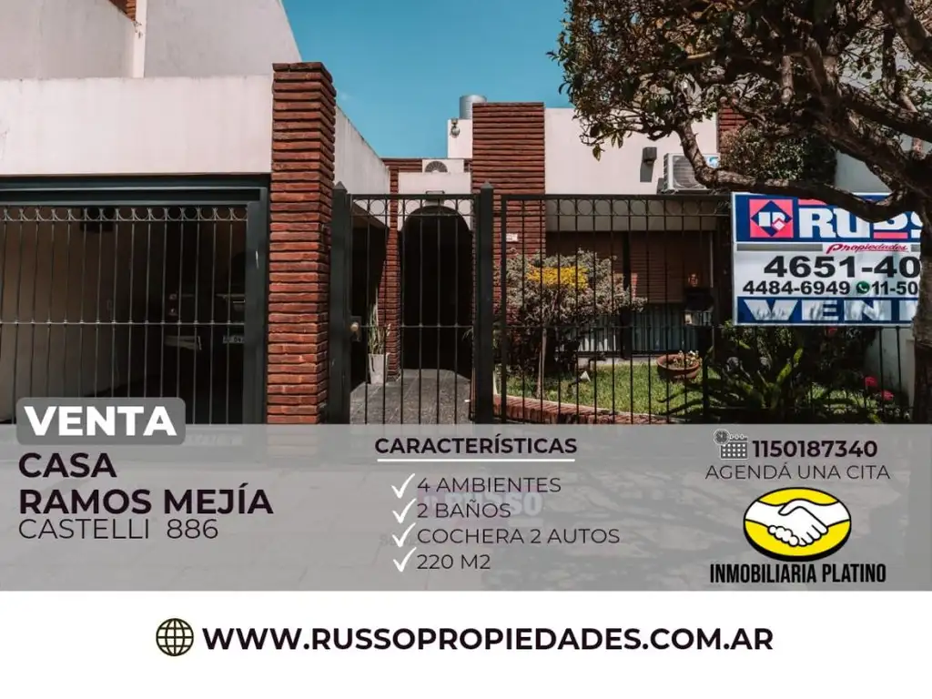 Venta casa 4 ambientes Ramos Mejia