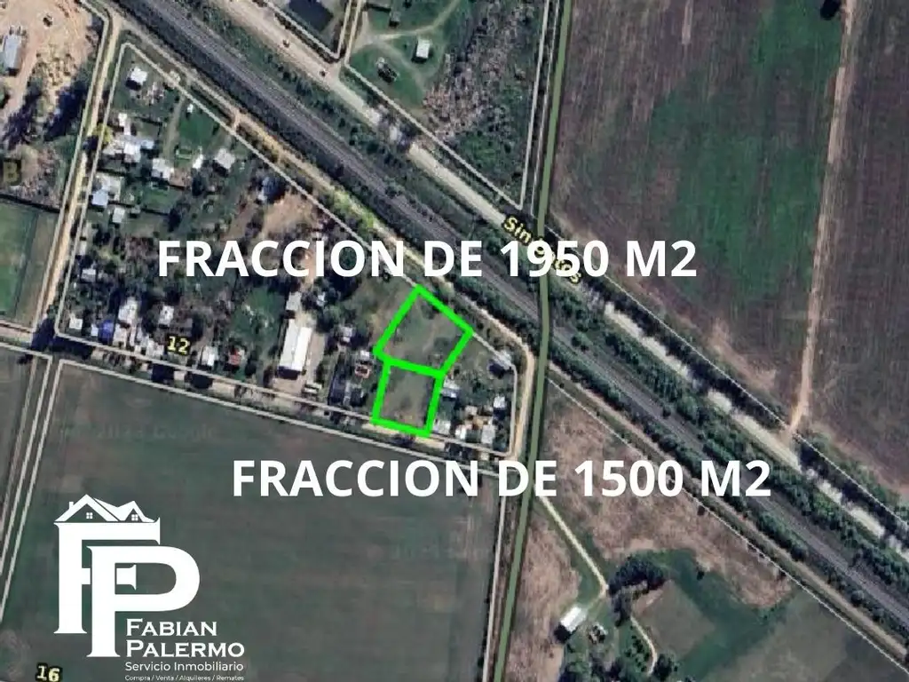 Fracciones en venta sobre calle 12 de 1500 m2 y 1950 m2