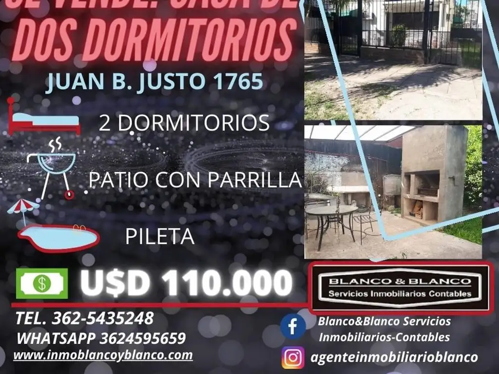 SE VENDE: JUAN B. JUSTO 1765. CASA DE DOS DORMITORIOS