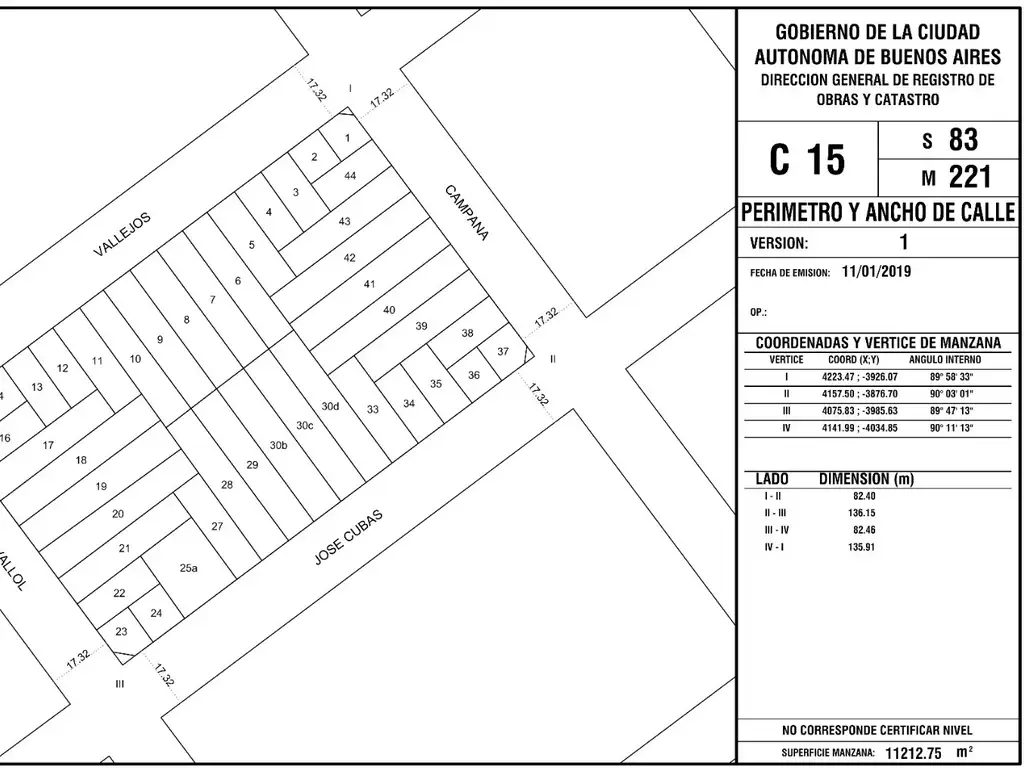 Excel Lote 8,65 x 46.27 a 1 Cuadra Av. San Martin 1688 mts vendibl s/proyecto+ 12 coch en PB