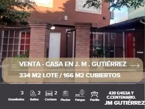 CASA EN VENTA DE 4 AMBIENTES, JUAN MARIA GUTIERREZ