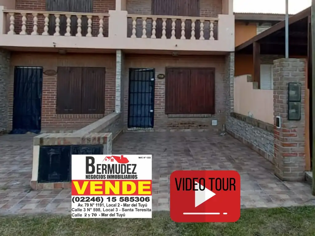 Venta Triplex 4 Amb C/gas natural en Calle 1 e/ 85 Y 86 Mar del Tuyu