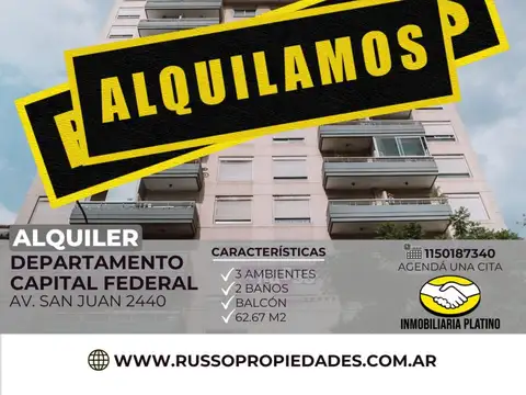 Alquiler departamento Monserrat 3 ambientes