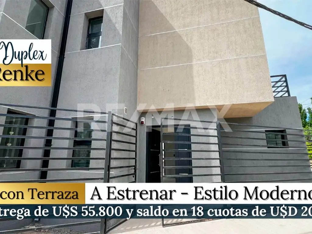 VENTA DUPLEX 1 DORM A ESTRENAR, B° RENKE. PLOTTIER