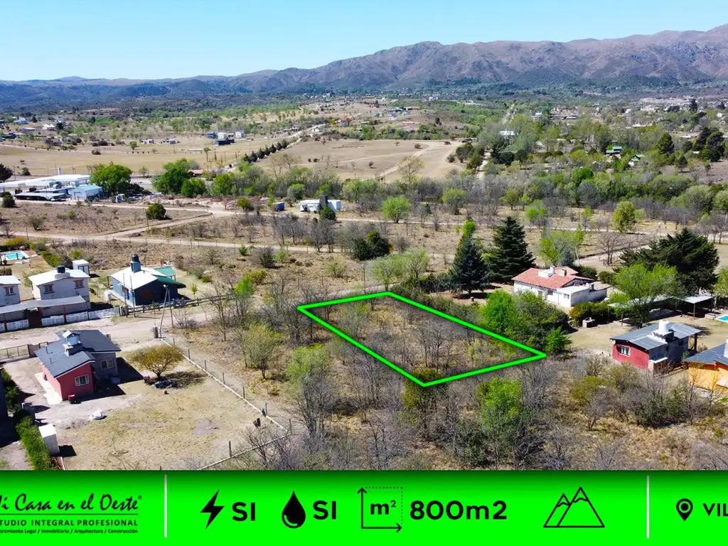 Lote de Terreno en Venta - 800m2 - Vista a las Sierras - B° Los Quimbaletes - Villa Giardino