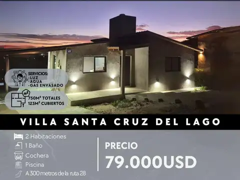 SE VENDE CHALET A ESTRENAR 2 DOR, PILETA, Villa Santa Cruz del Lago