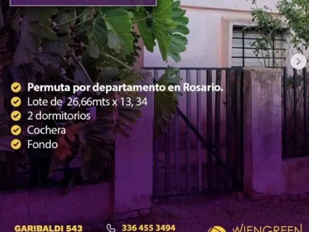 Vendo o Permuto casa de 2 dormitorios en Villa Ramallo