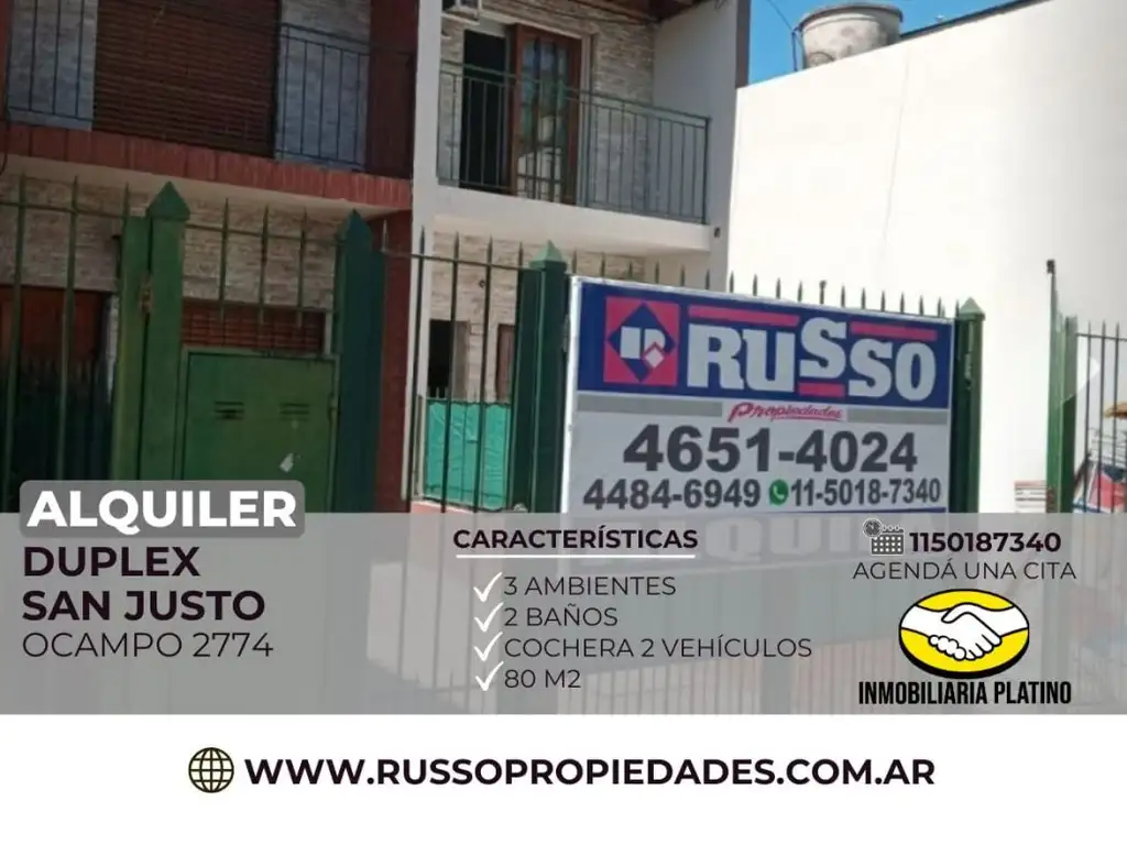 alquiler duplex 3 ambientes San Justo