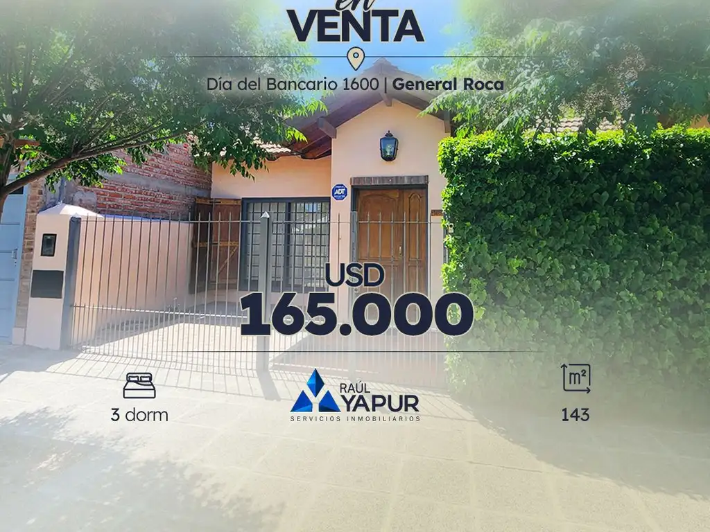 CASA EN VENTA, GENERAL ROCA, APTA A CRÉDITO HIPOTECARIO