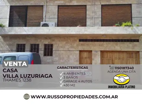 Venta Casa 4 Ambientes Villa Luzuriaga