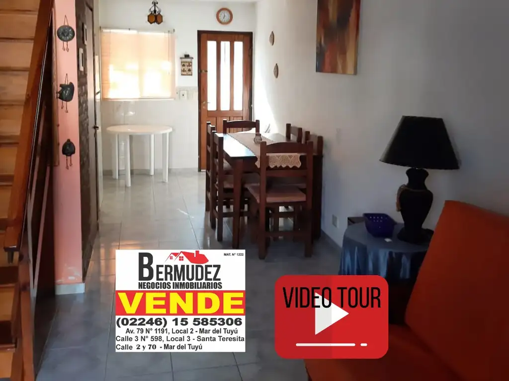 Venta duplex 3 amb semi amoblado en calle 90 entre 1 y 2 de Mar del tuyu