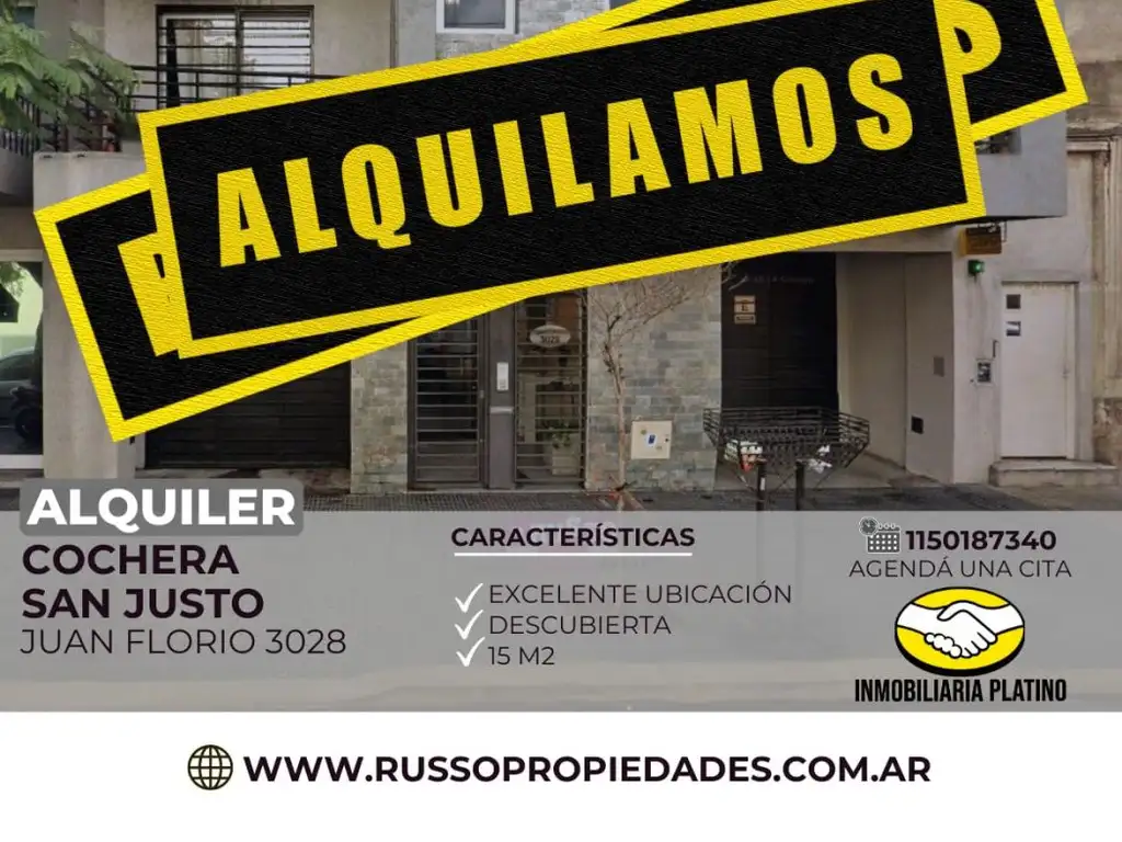 Alquiler cochera descubierta San Justo