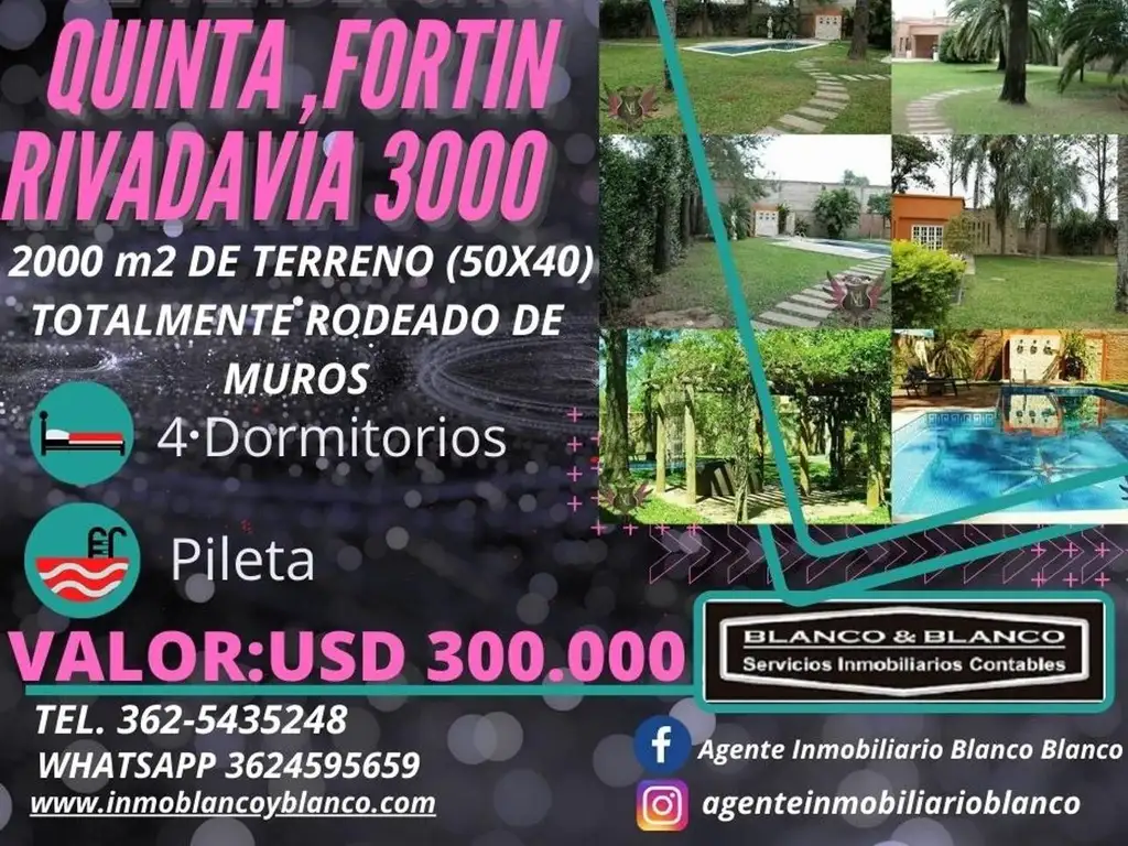 SE VENDE: EXECEPCIONAL CASA QUINTA EN RESISTENCIA