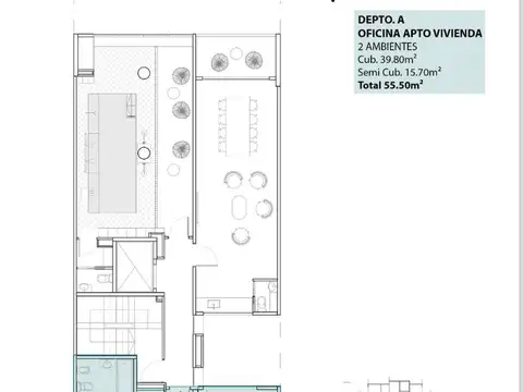 Departamento en Venta de 1 dormitorio