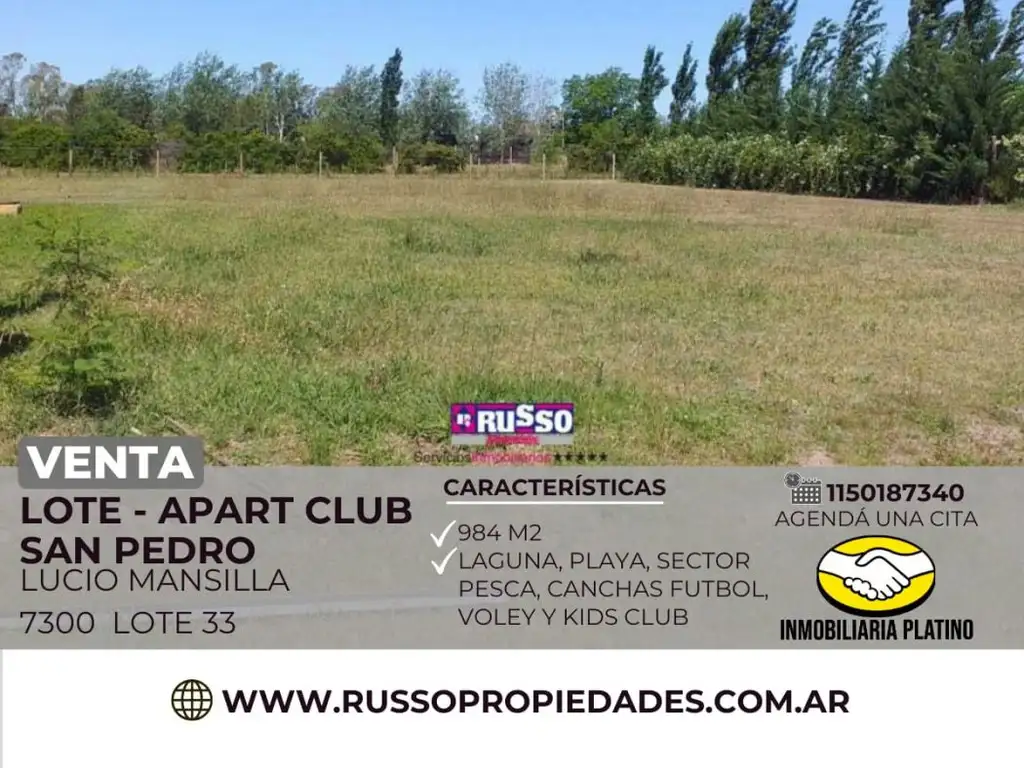 Venta lote Apart Club San Pedro