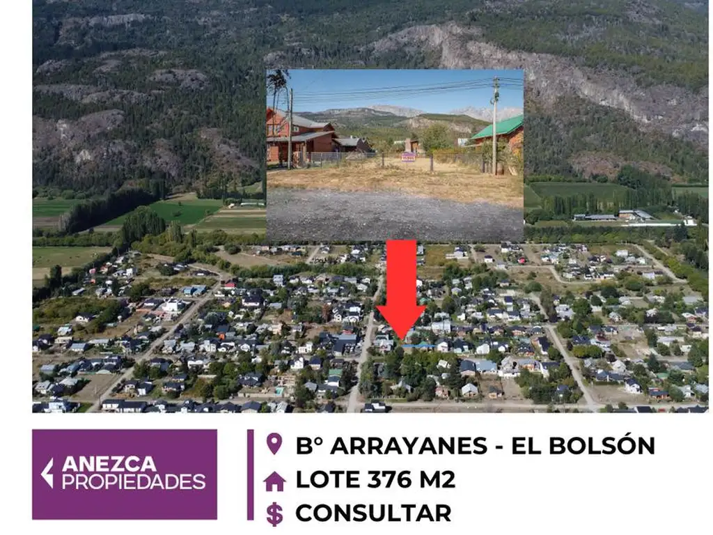 SE VENDE - LOTE 376 M2 - BARRIO ARRAYANES - EL BOLSÓN