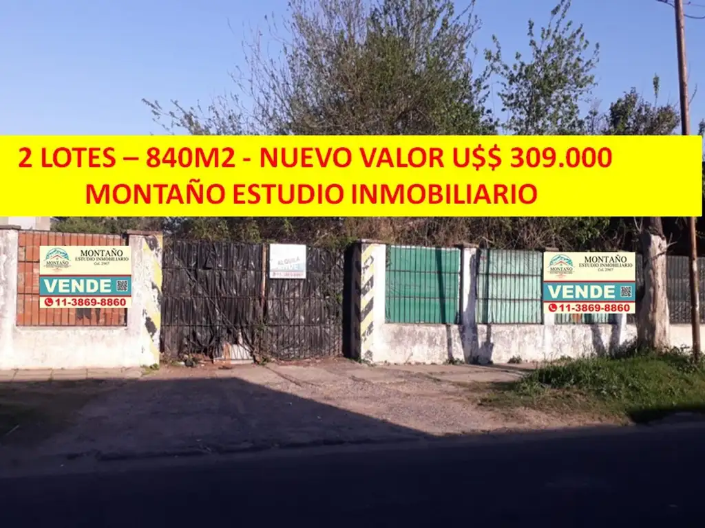 VENTA - 2 LOTES TERRENOS - HAEDO