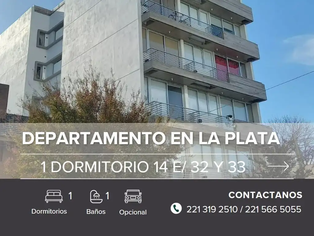 Venta departamento 1 dormitorio, 14 entre 32 y 33, La Plata