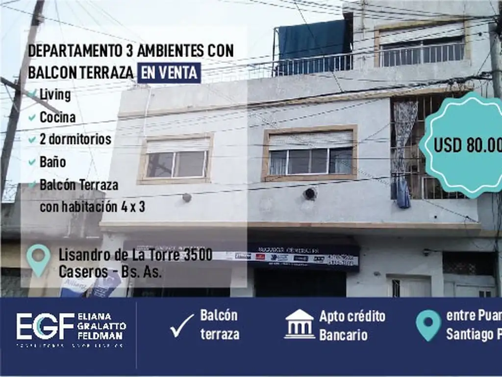 VENTA 3 AMB CON BALCON TERRAZA