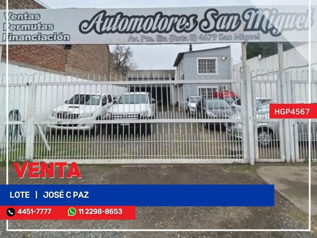 Lote - Venta - Argentina, José C Paz - Av. Pres Juan Domingo Perón 4600