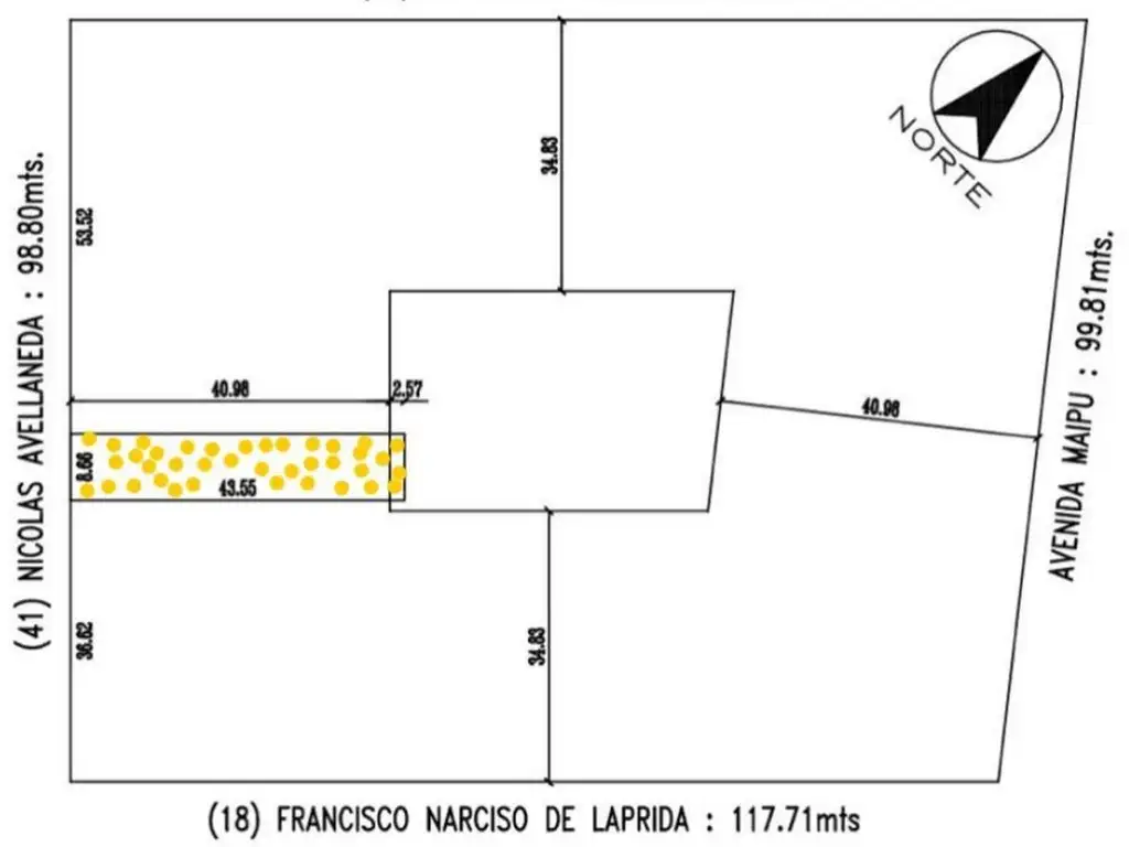 1 c / av Exc lote para  construir  edificio de 7 pisos