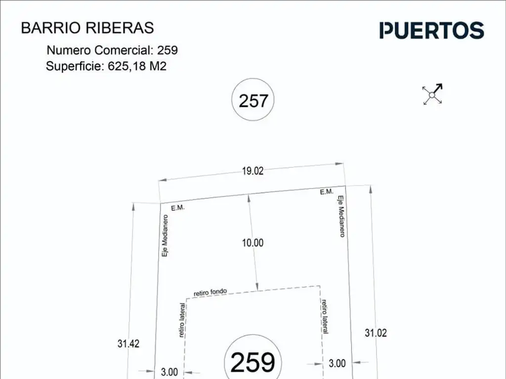 Venta Lote en Barrio Riberas Puertos del Lago Escobar