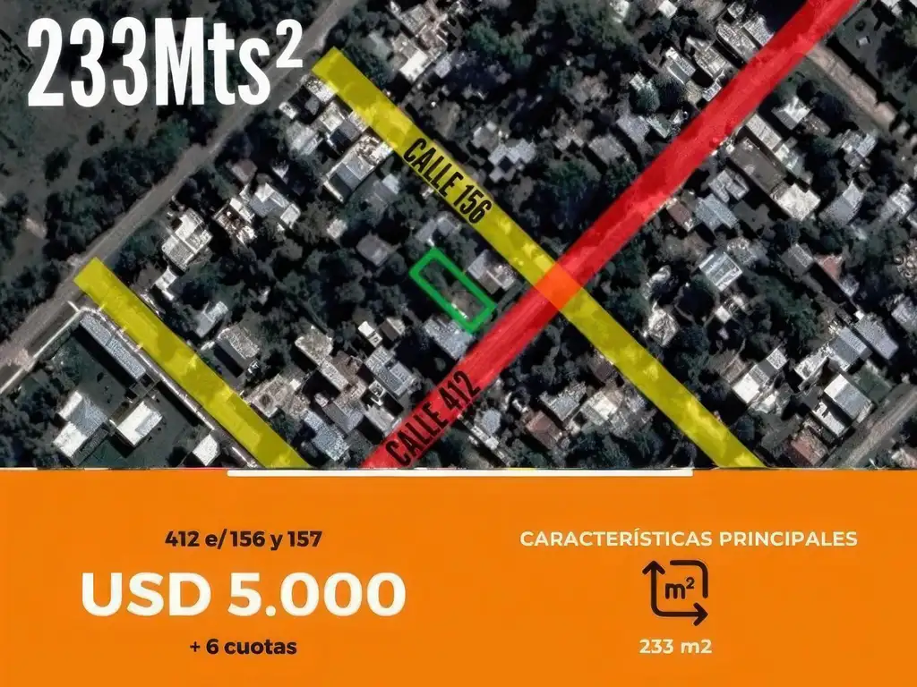 Terreno en venta  - 233mts2 - Arturo Seguí, La Plata [FINANCIADO]