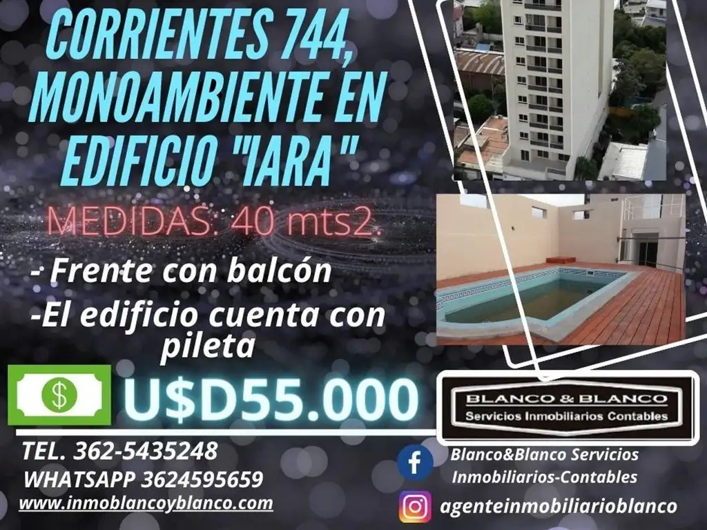 SE VENDE: CORRIENTES 744, MONOAMBIENTE EN EDIFICIO "IARA"