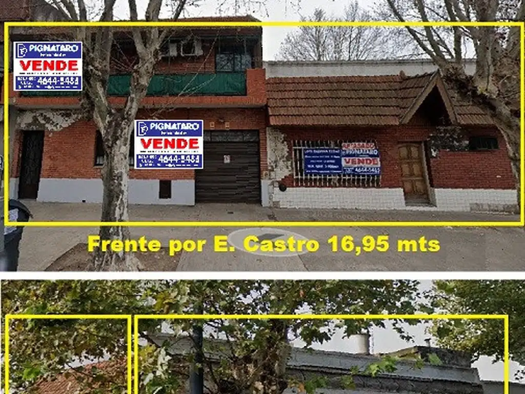 LOTE EN ESQUINA S/ AV. E. CASTRO - USAA. ALT. 22.80 MTS. EXCELENTE UBIC. 21 MTS SOBRE AVENIDA