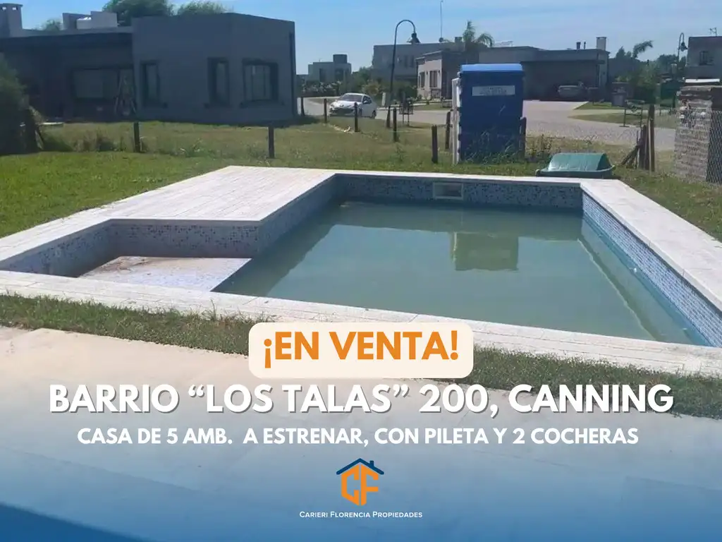 CASA 5 AMBIENTES, A ESTRENAR EN BARRIO PRIVADO LOS TALAS, CANNING