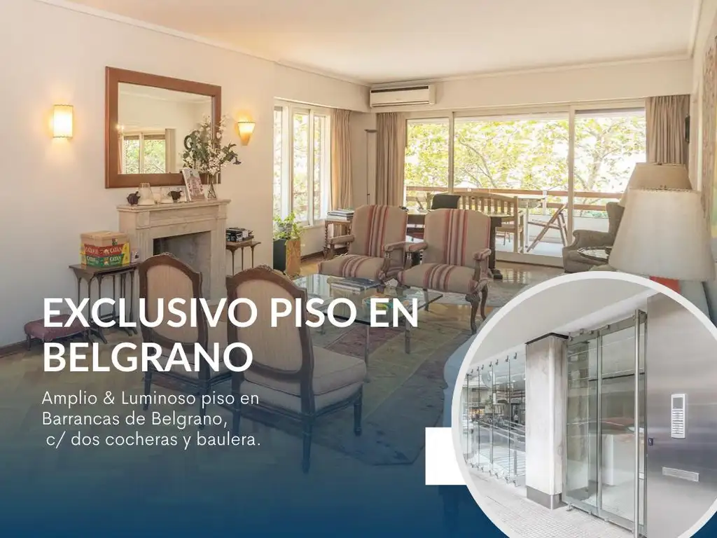 DEPARTAMENTO  PISO 6 AMBIENTES   BARRANCAS DE BELGRANO VENTA  DOS COCHERAS