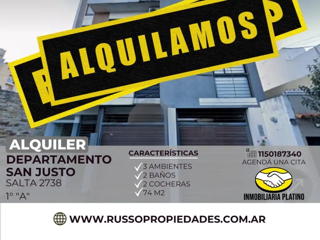 Alquiler Departamento 3 Ambientes San Justo