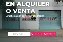 EN ALQUILER O VENTA - AMPLIO GALPON COMERCIAL CON OFICINA