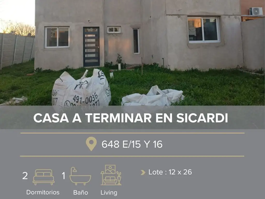 Se vende casa a terminar en Villa Parque Sicardi, La Plata