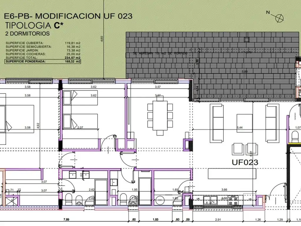 Departamento Casa Living- 4 amb. Planta Baja.