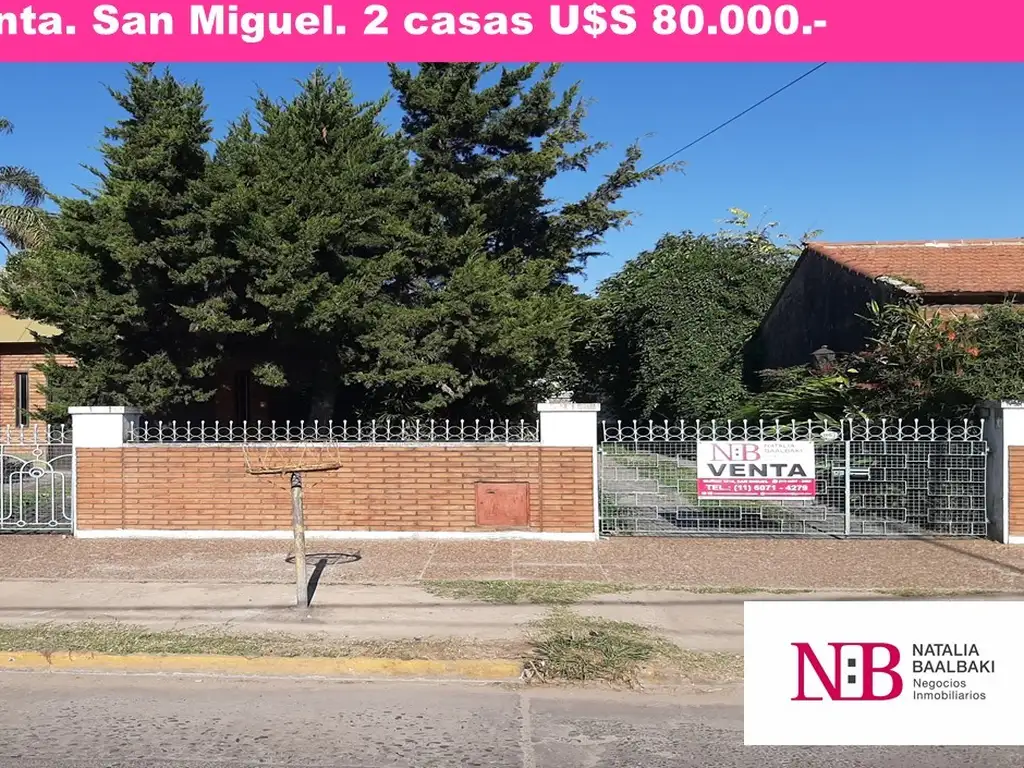 San Miguel. 2 casas. U$S 80.000.- P. Albarracín casi Av. R. Balbín