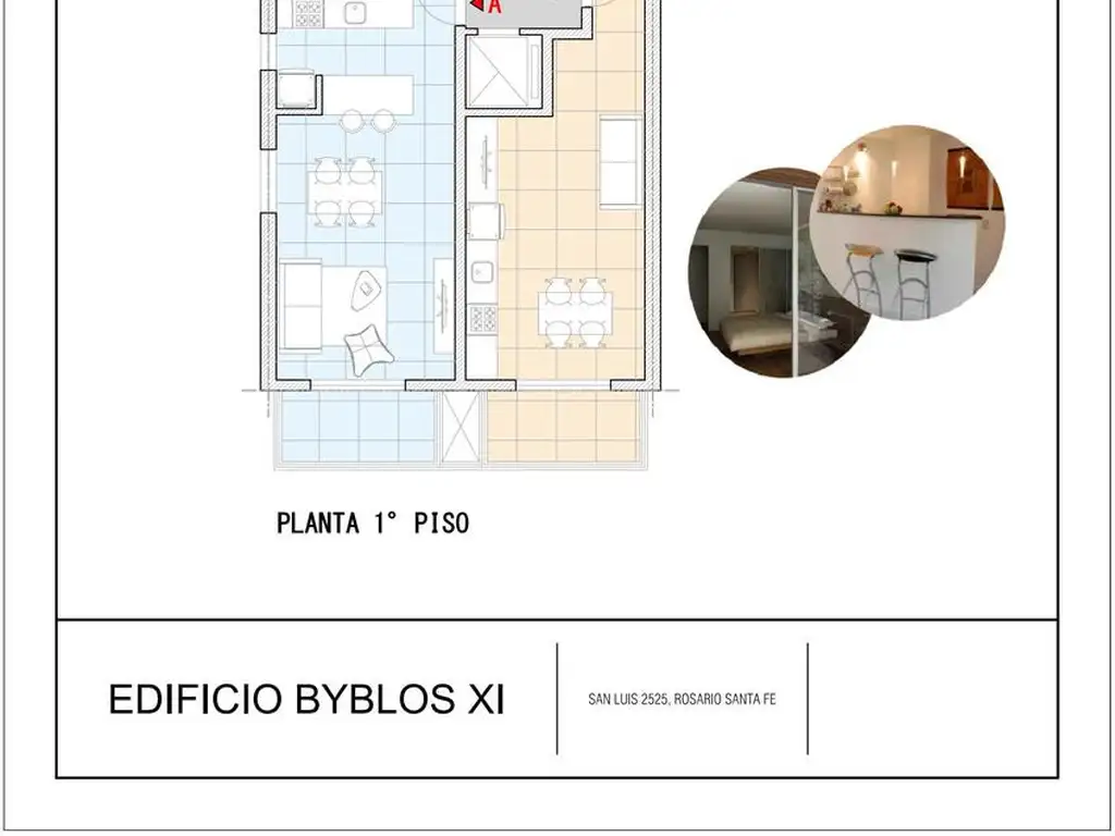 Departamento en  barrio Lourdes, semi pis de un dormitorio.