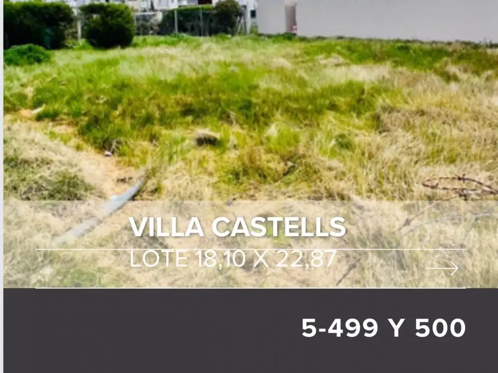 VENTA DE LOTE EN VILLA CASTELLS , LA PLATA