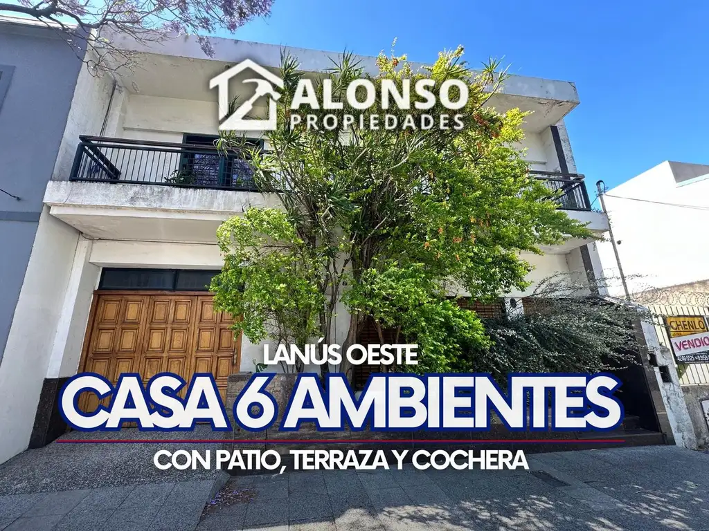 CASA 6 AMBIENTES CON PATIO, TERRAZA Y COCHERA EN VENTA