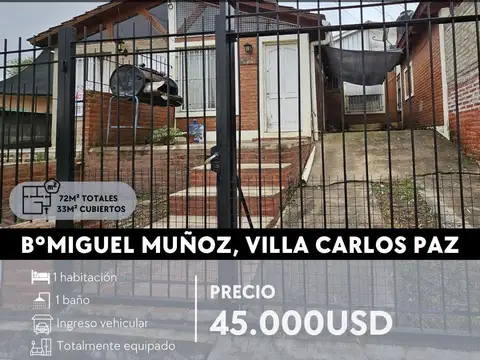 PH 1 DOR C/COCHERA EN VENTA- B° MIGUEL MUÑOZ- Villa Carlos Paz