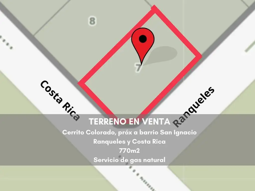 Terreno en venta en Cerrito Colorado en Junin.