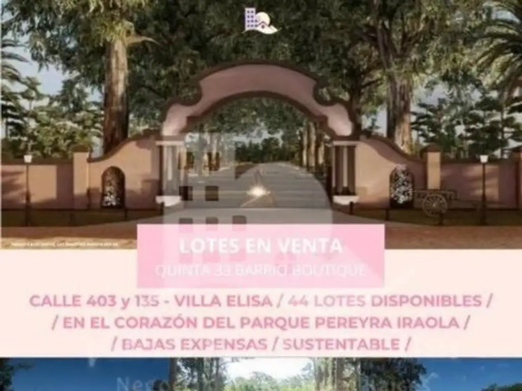 ¡Oportunidad! Lotes Quinta 33 Barrio Boutique, Villa Elisa