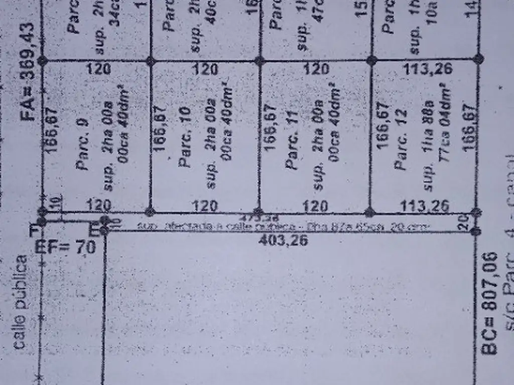 Terrenos en Saenz Peña - Chaco. Dos lotes de 3.6 hectarea de superficie sobre Ruta Nacional 16