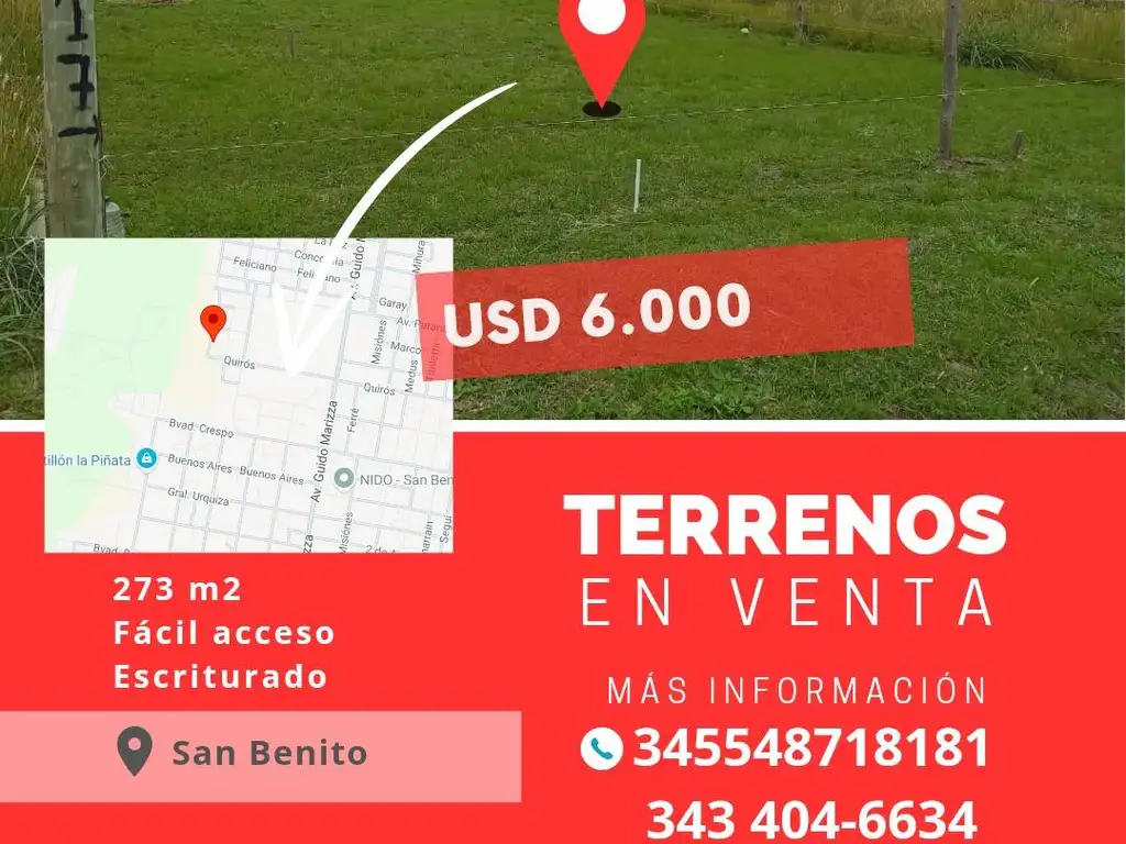 Se vende terreno en San Benito