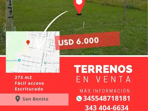 Se vende terreno en San Benito