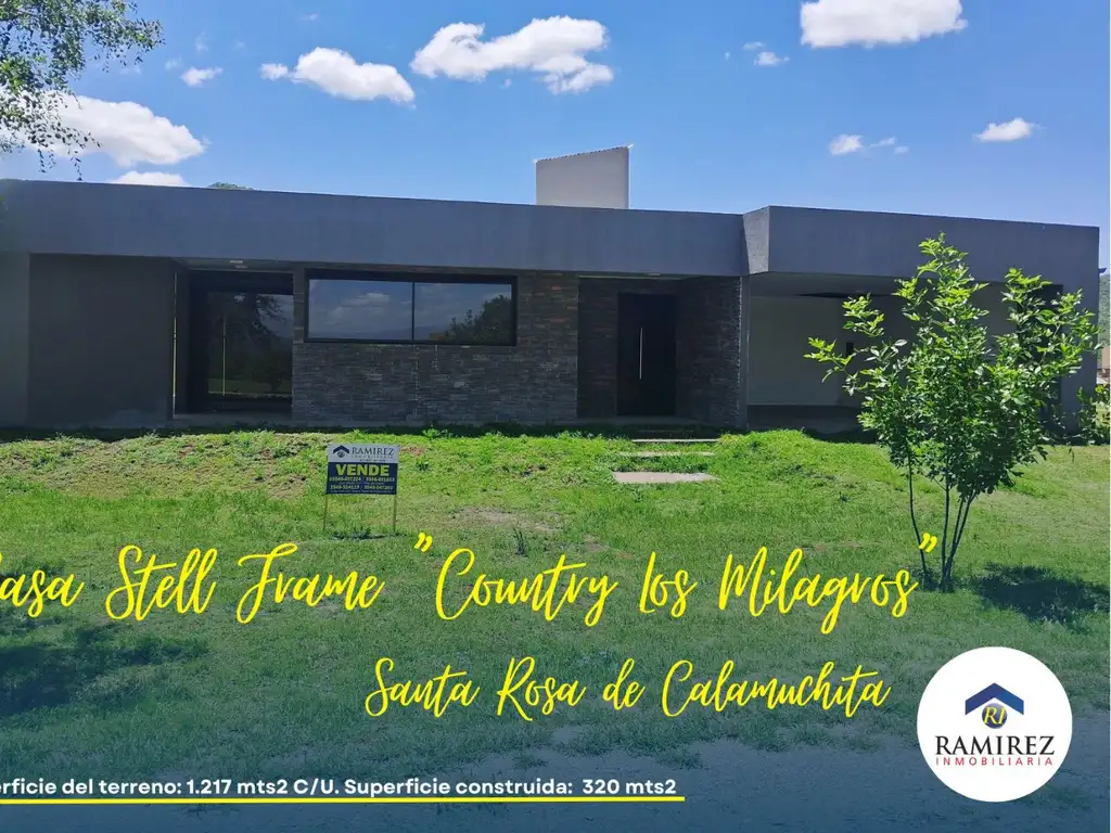 CASA EN VENTA "COUNTRY EL MILAGRO" STA ROSA DE CALAMUCHITA