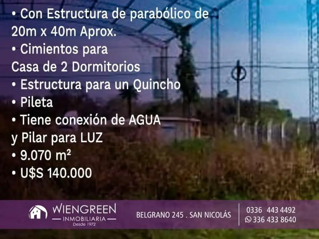 Vendo Excelente lote sobre Autopista a metros del parador