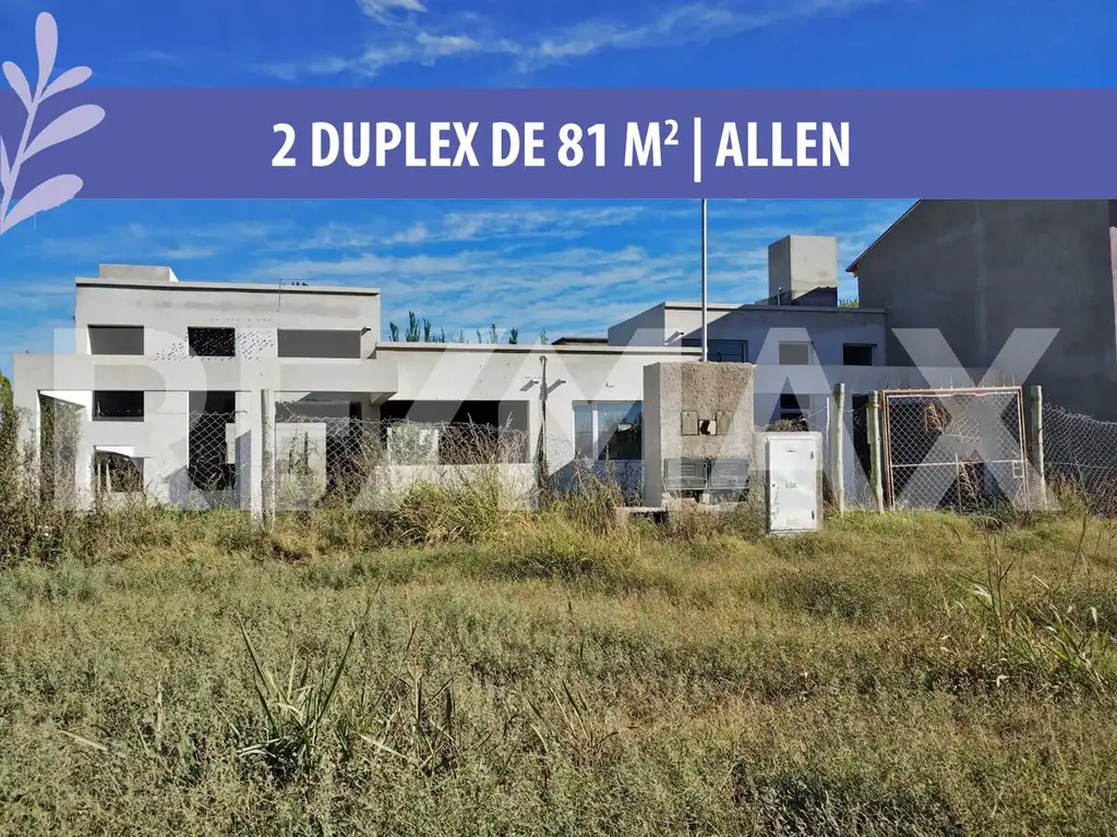 VENTA 2 DUPLEX DE 81 M2 A TERMINAR EN ALLEN