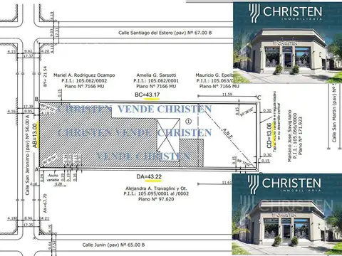 Terreno en 13 x 43 Ideal Desarrollo inmobiliario