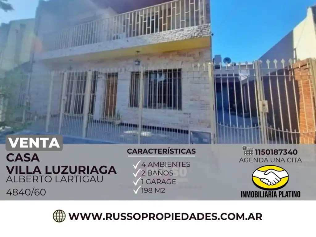 Venta Casa 4 Ambientes Villa Luzuriaga